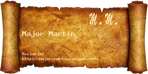 Major Martin névjegykártya